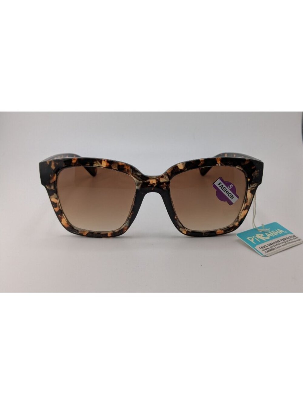 Piranha Oversized Tortoise Square Sunglasses 100% UV Protection Gradient Brown L